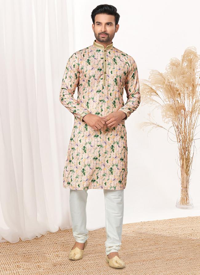 Heavy Cotton Multi Colour Traditional Wear Printed Readymade Kurta Pajama